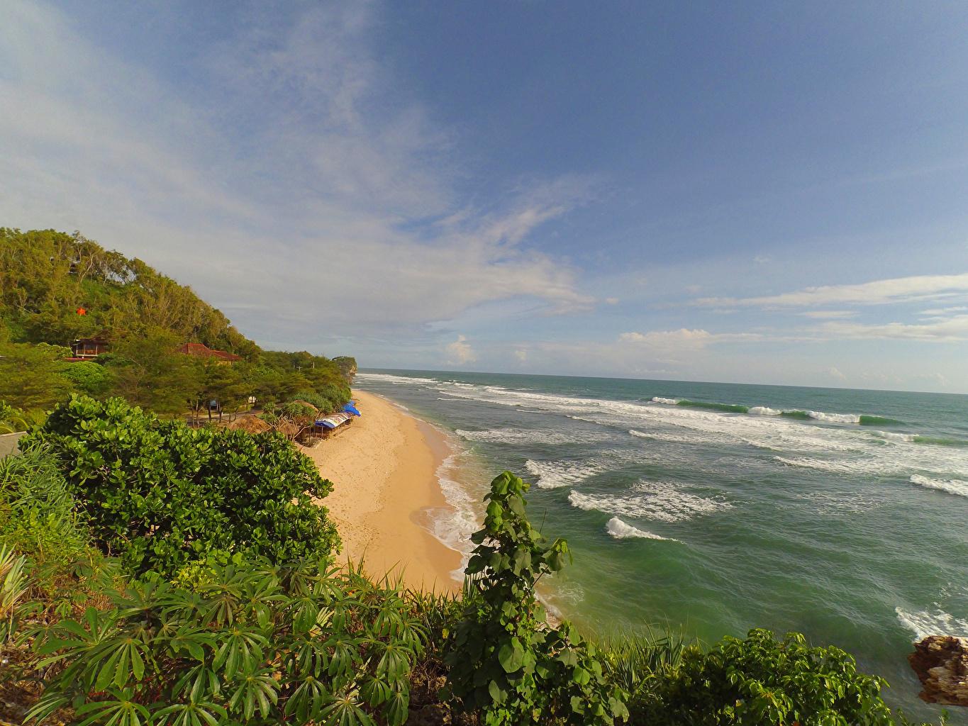 Photos Indonesia Tanjungsari Yogyakarta Nature Waves Tropics Coast