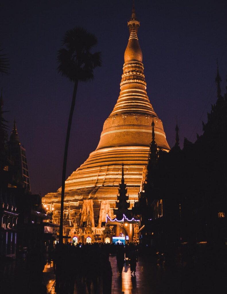 The Shwedagon Pagoda in Yangon, Myanmar photo by Raj Eiamworakul