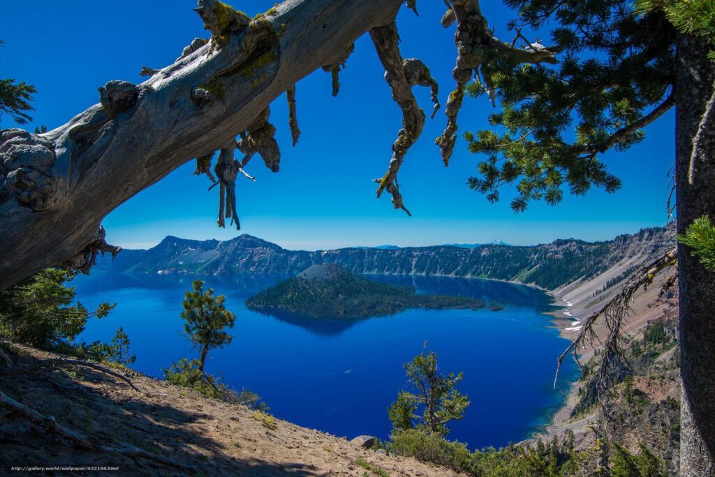 Download wallpapers crater lake, crater lake national park, oregon