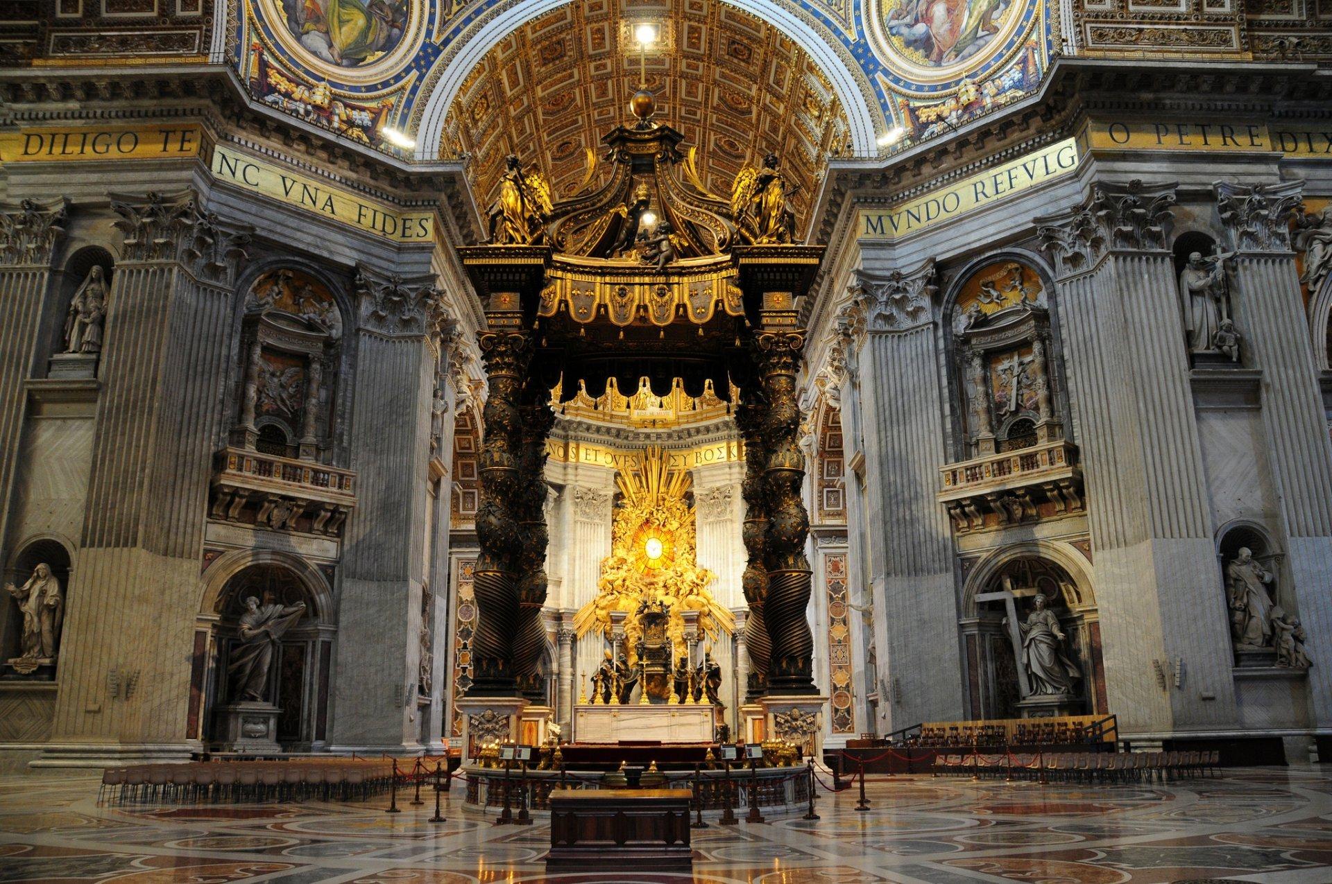 Italy rome st peter’s basilica main altar 2K wallpapers
