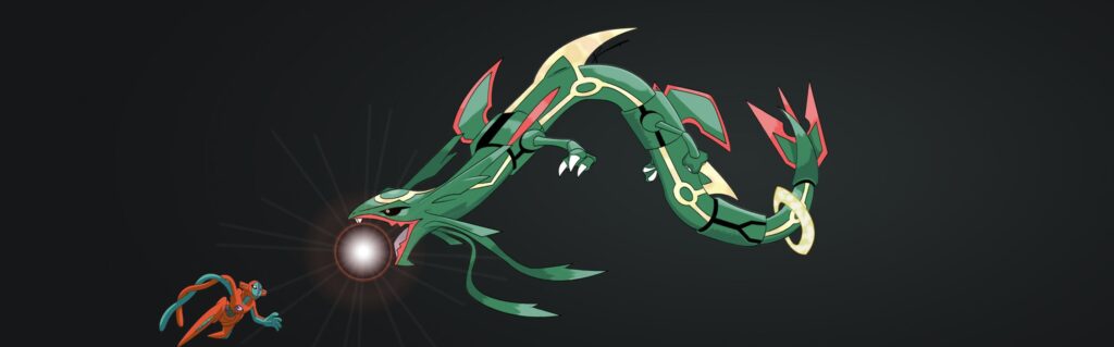 My Attempt at a Rayquaza vs Deoxys Wallpaper, I’m not the