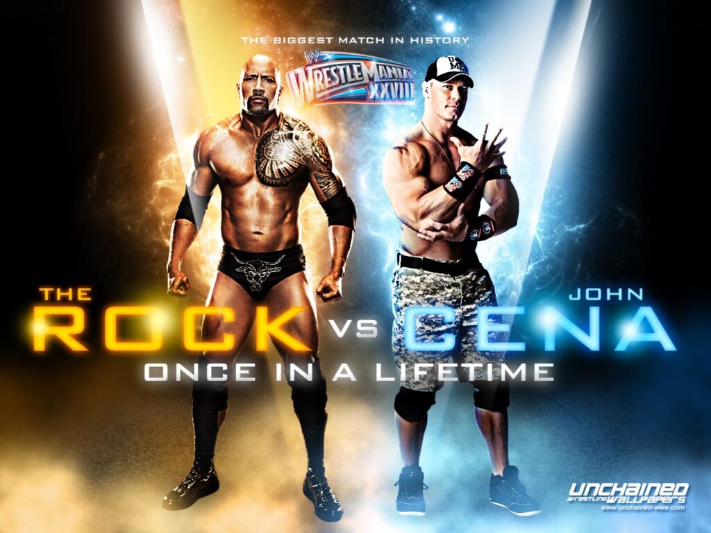 WWE Wallpaper Wrestlemania The Rock vs John Cena 2K wallpapers and