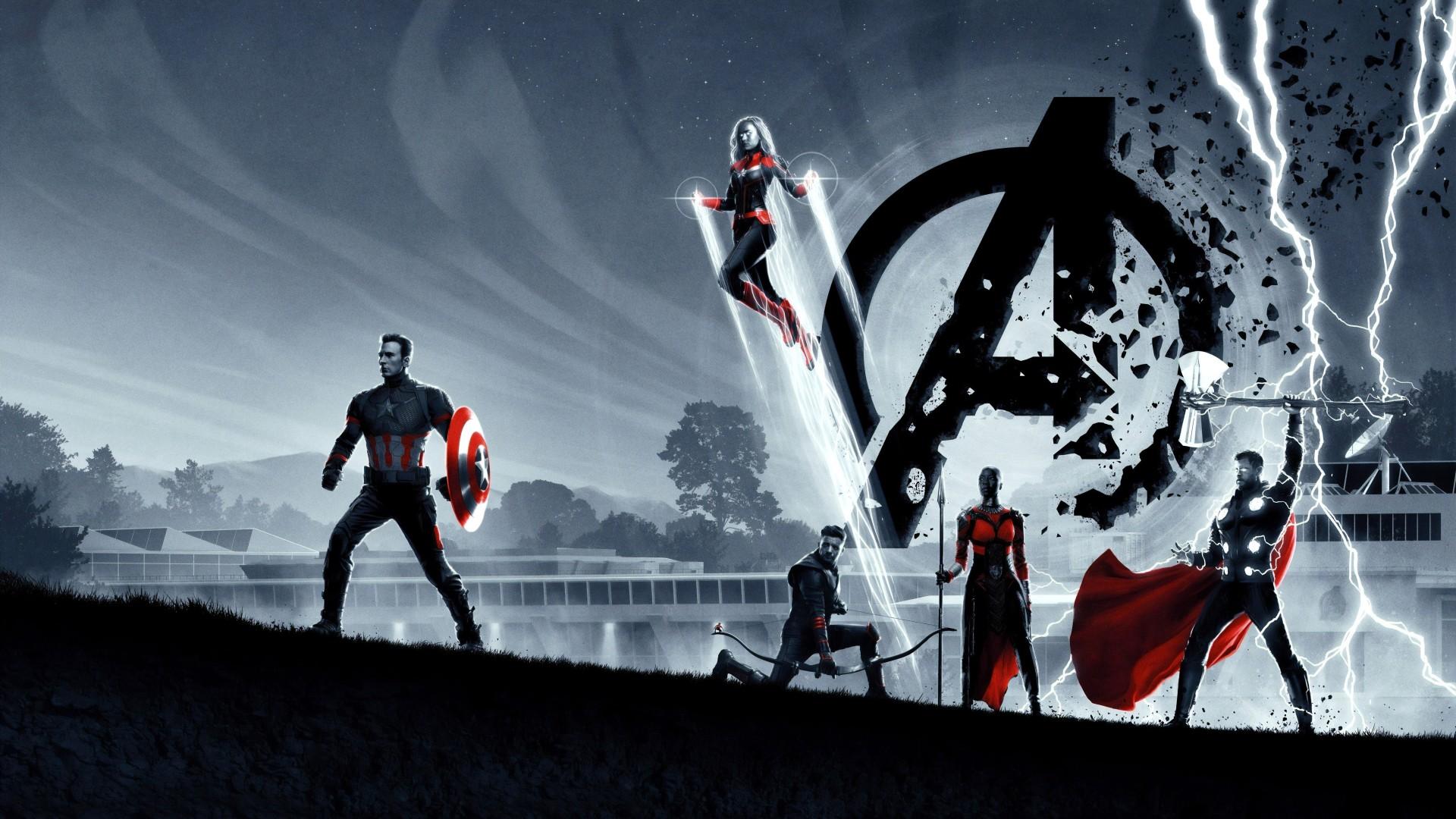 Captain America Thor Captain Marvel Avengers Endgame Wallpapers
