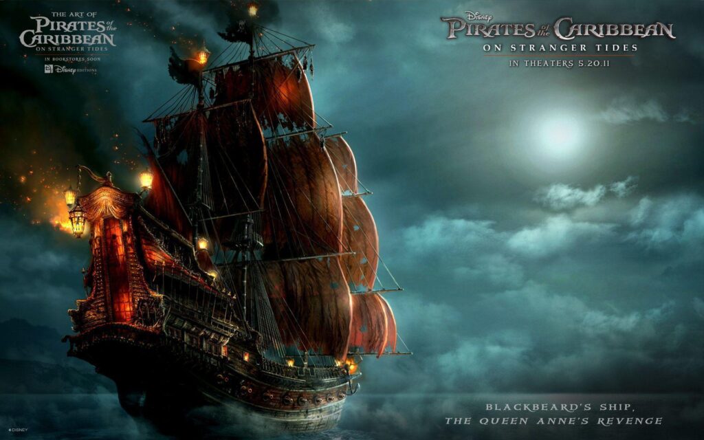 Blackbeard&Ship in Pirates Of The Caribbean Wallpapers