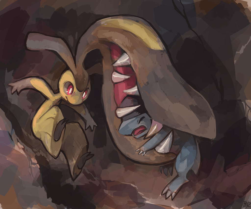 Biting brown backgrounds claws closed eyes cranidos extra mouth