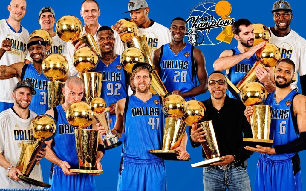 Dallas Mavericks Players With Trophies Widescreen Wallpapers