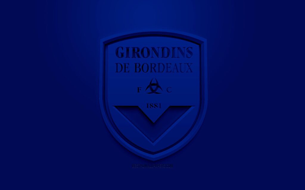 Download wallpapers FC Girondins de Bordeaux, creative D logo, blue