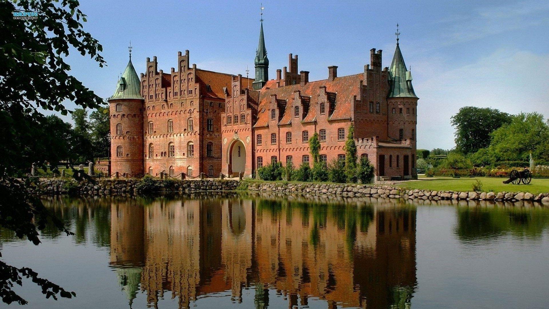 Landscape, Building, Egeskov Castle, Denmark, Castle Wallpapers HD