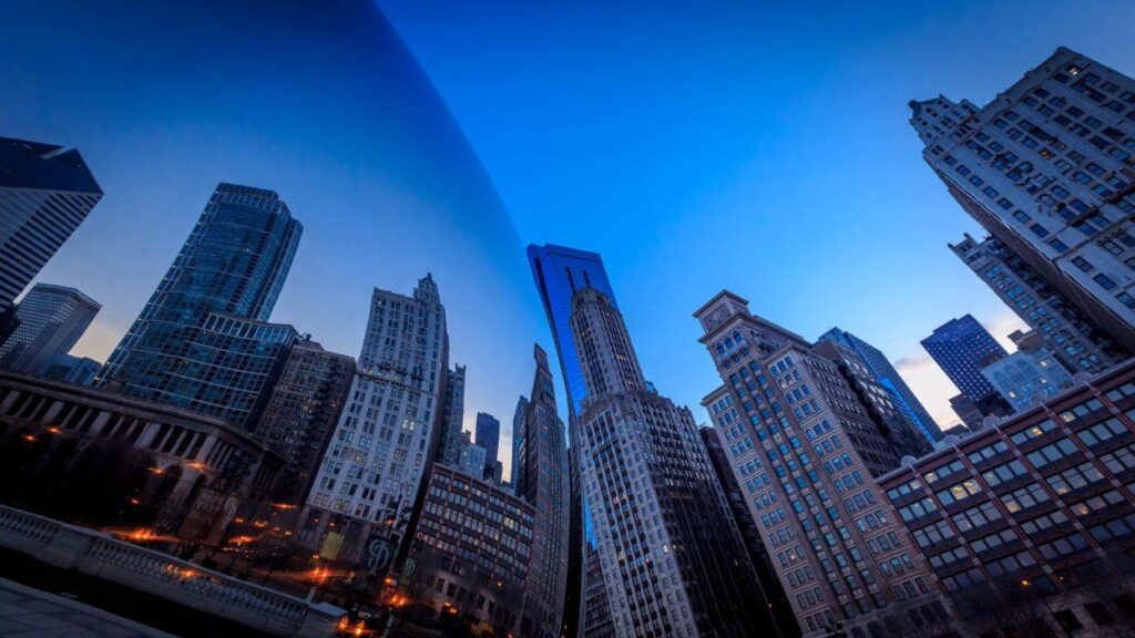 Millennium Park Chicago Buildings Skyscrapers Reflection wallpapers