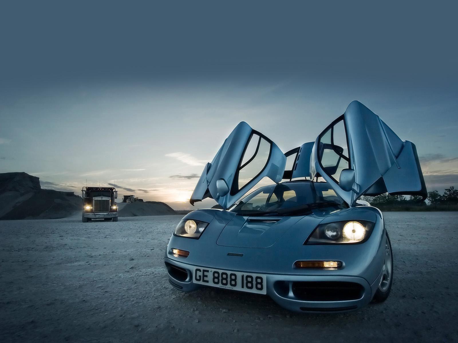 McLaren F Doors Open 2K Widescreen Wallpapers Car