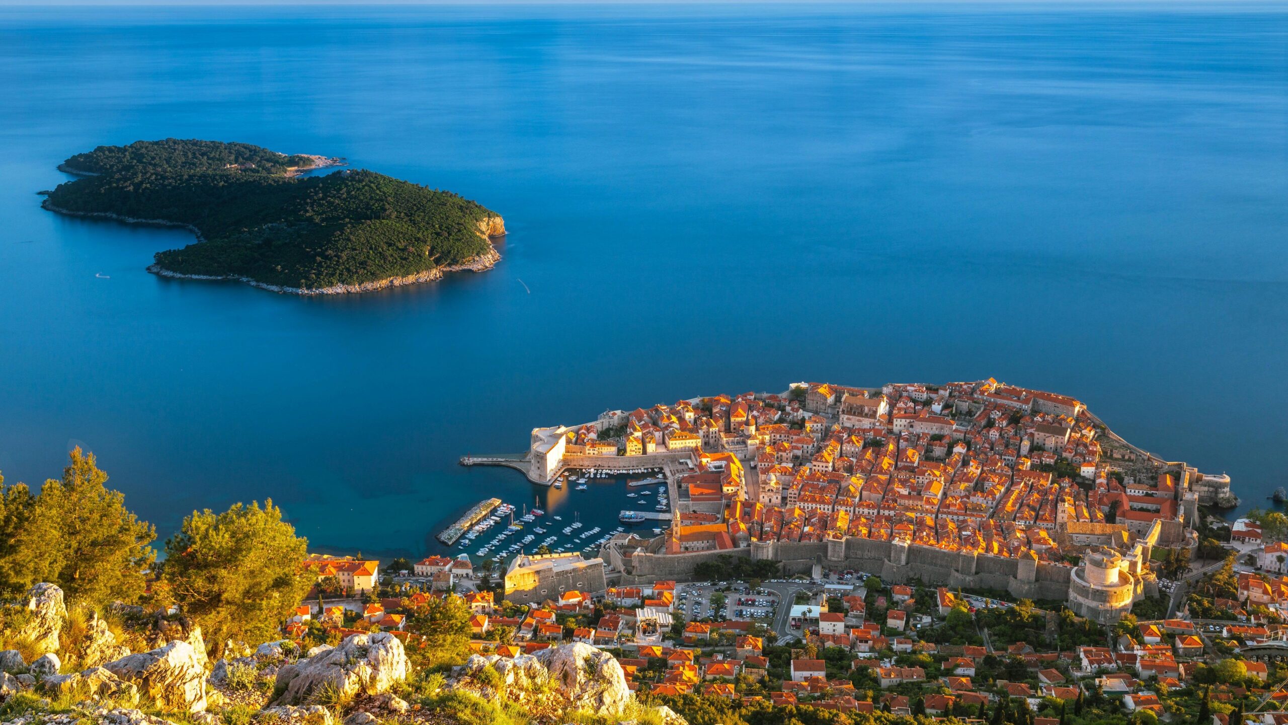 Wallpapers Croatia, Dubrovnik, sea, island, houses, buildings