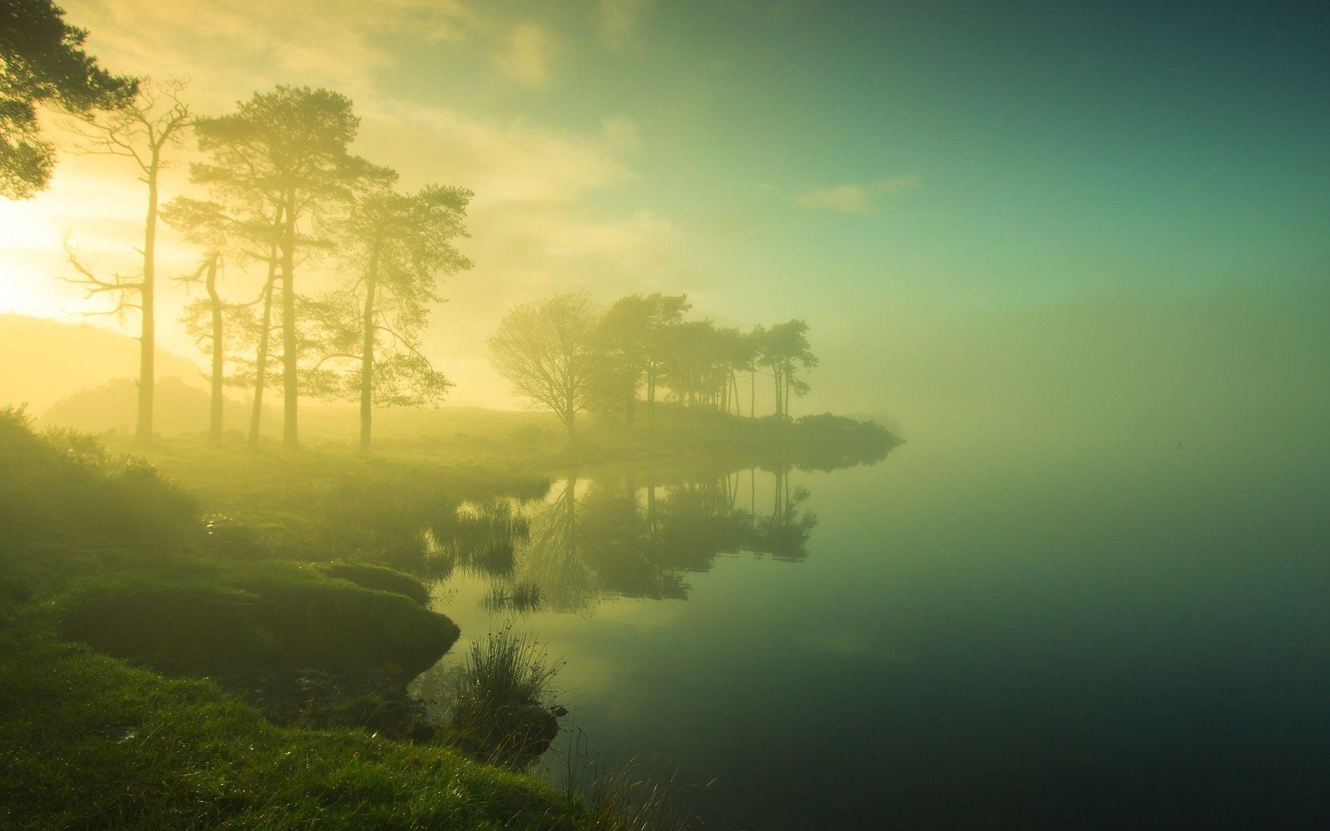 Morning Mist On The Lake Wallpapers