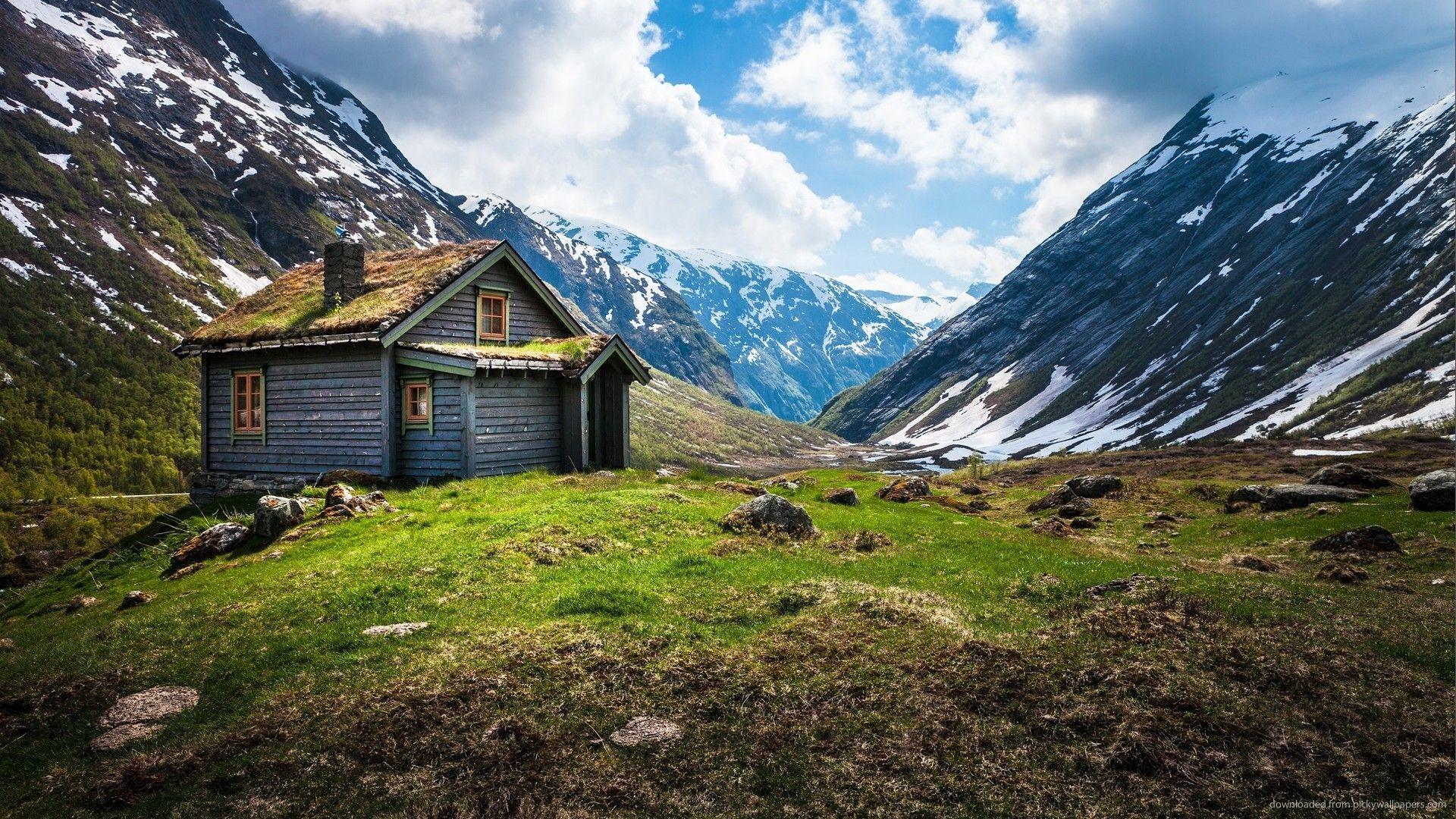 Download Lone House In Norway Wallpapers