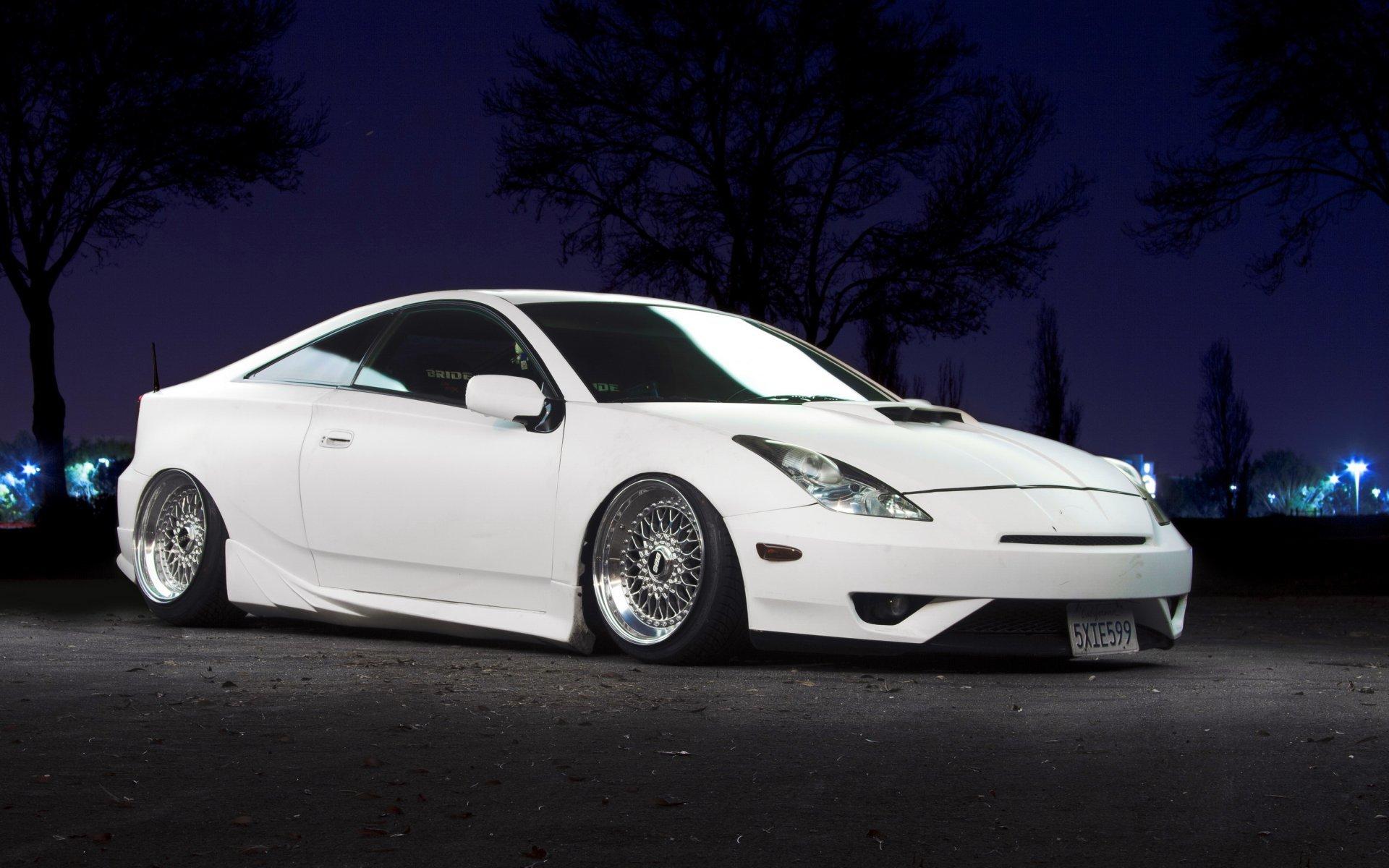 Toyota celica toyota stance tuning white 2K wallpapers