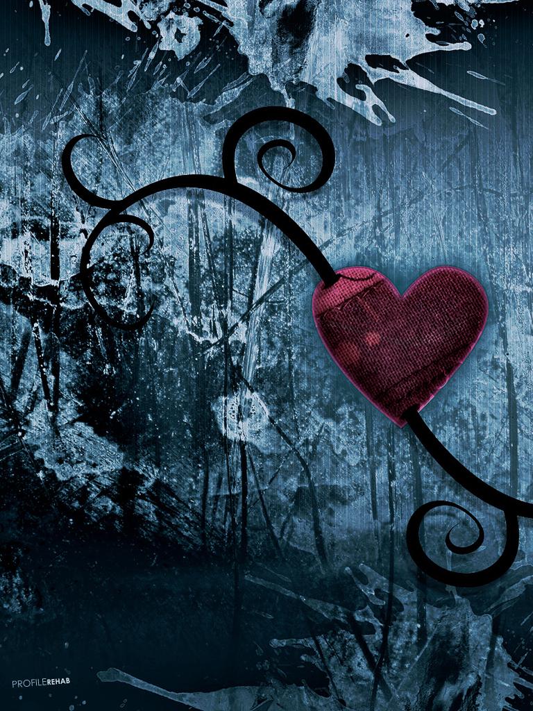 Blue Grunge Wallpapers with Red Heart
