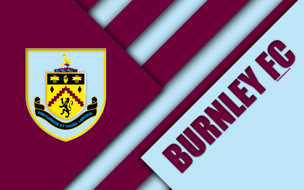 Download wallpapers Burnley FC, logo, k, material design, purple