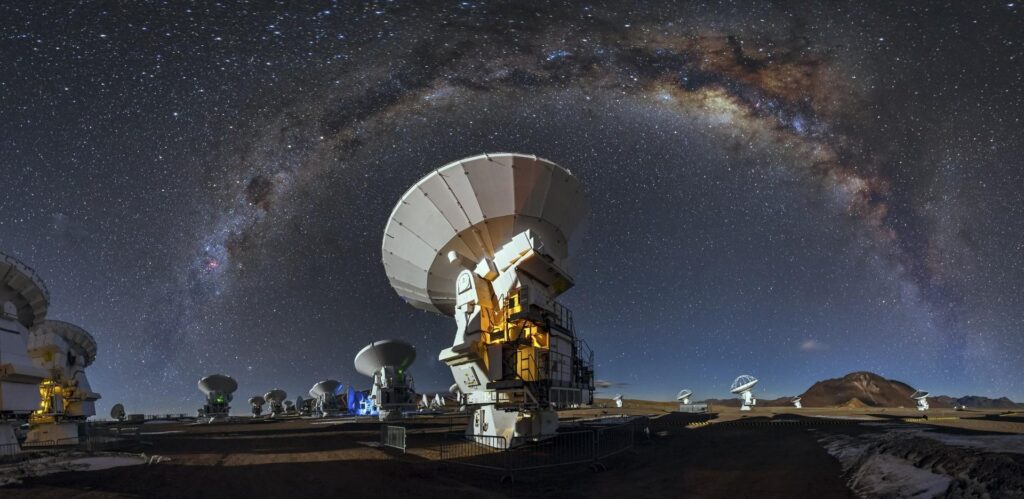 Landscape, ALMA Observatory, Atacama Desert, Milky Way, Long