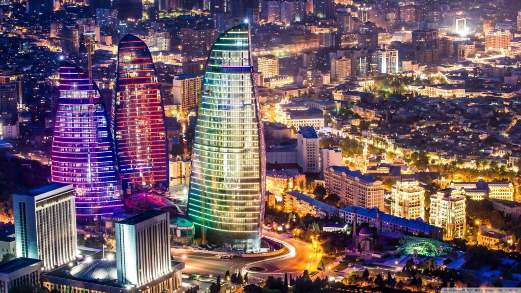 Flame Towers, Baku, Azerbaijan 2K desk 4K wallpapers Fullscreen
