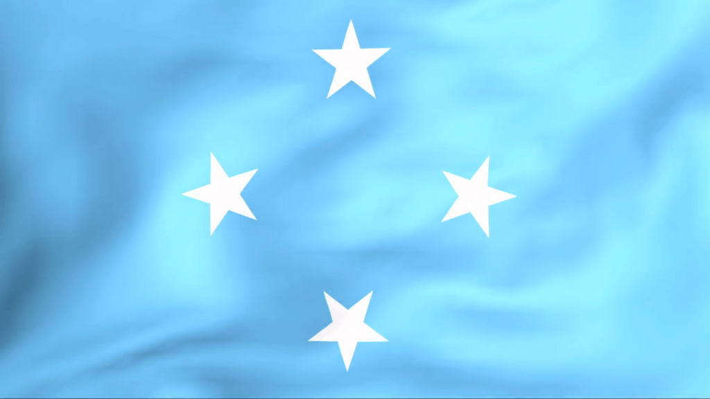 Developing the flag of Federated States of Micronesia Stock Video