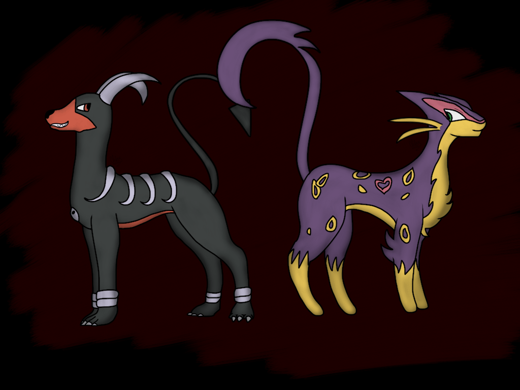 Houndoom and Liepard by Sylveon
