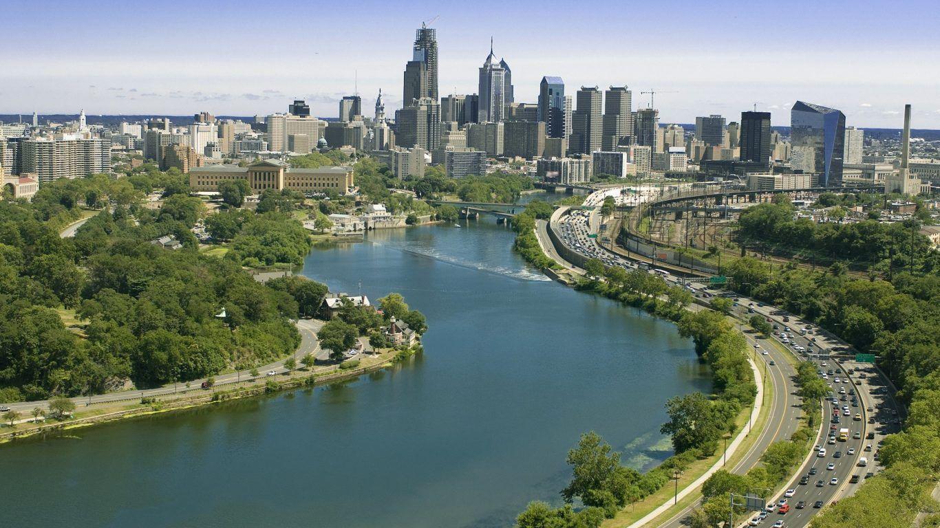Rivers Cityscapes Philadelphia Cities Nature Wallpapers Animated
