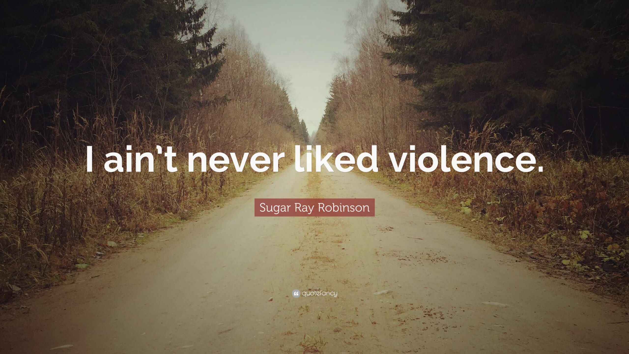 Sugar Ray Robinson Quote “I ain’t never liked violence”