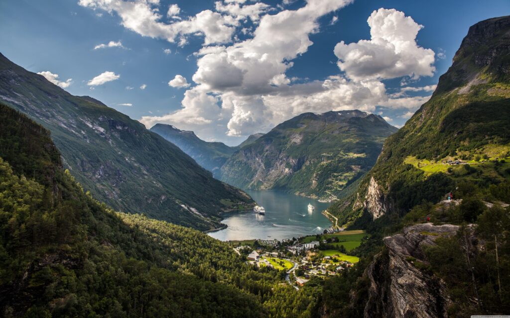 Geiranger, Norway 2K desk 4K wallpapers Widescreen High