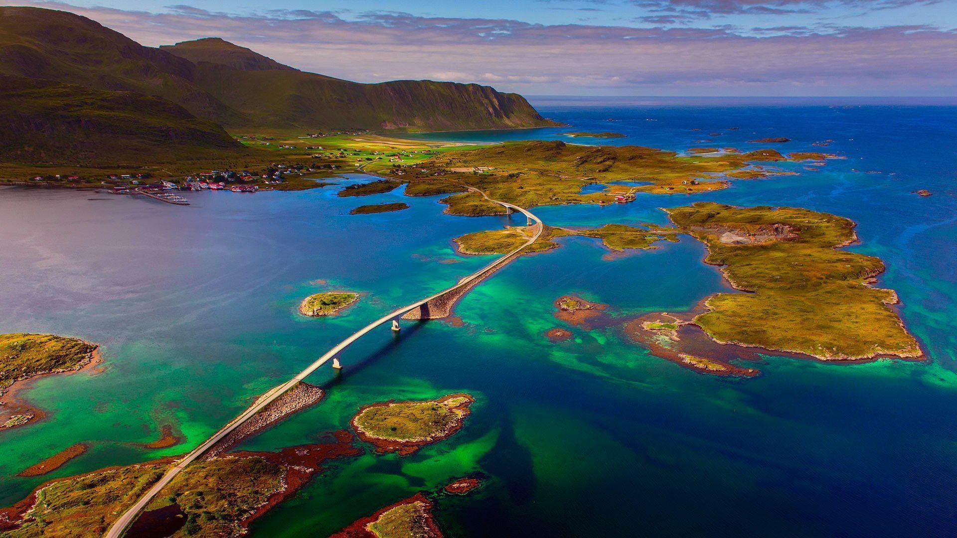 A bridge in the Lofoten Islands, Norway wallpapers and Wallpaper