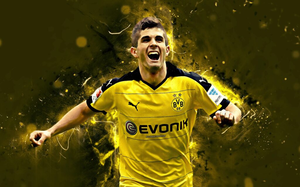 Download wallpapers k, Christian Pulisic, abstract art, football