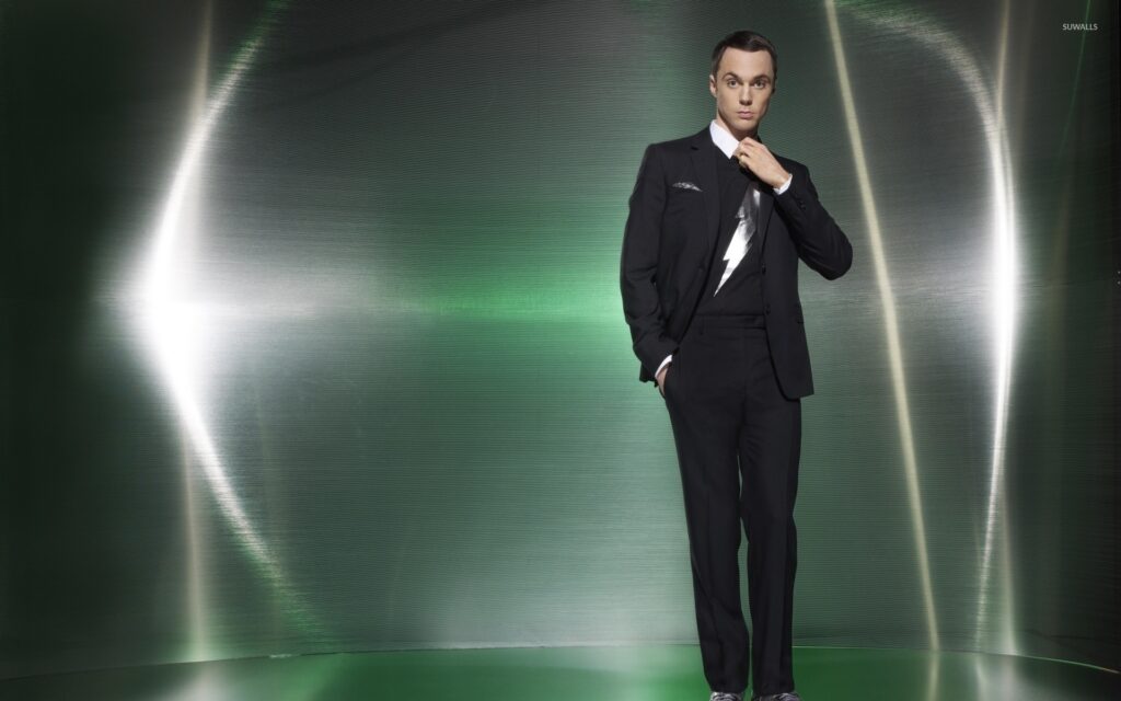 Jim Parsons in a black suit and a hand in his pocket wallpapers