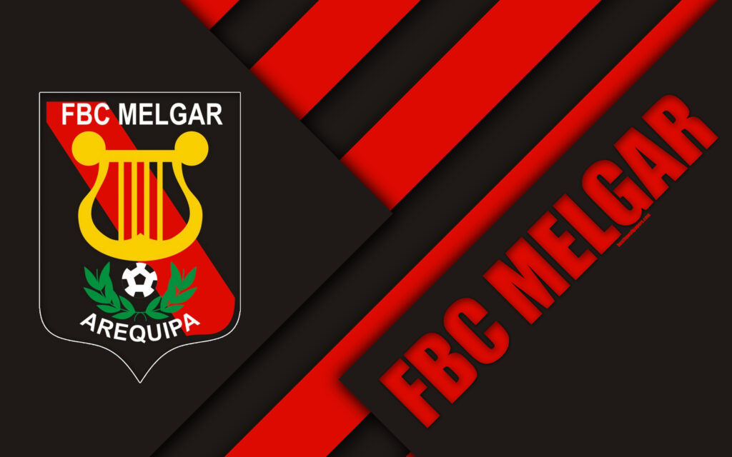 Download wallpapers FBC Melgar, k, logo, black and red abstraction