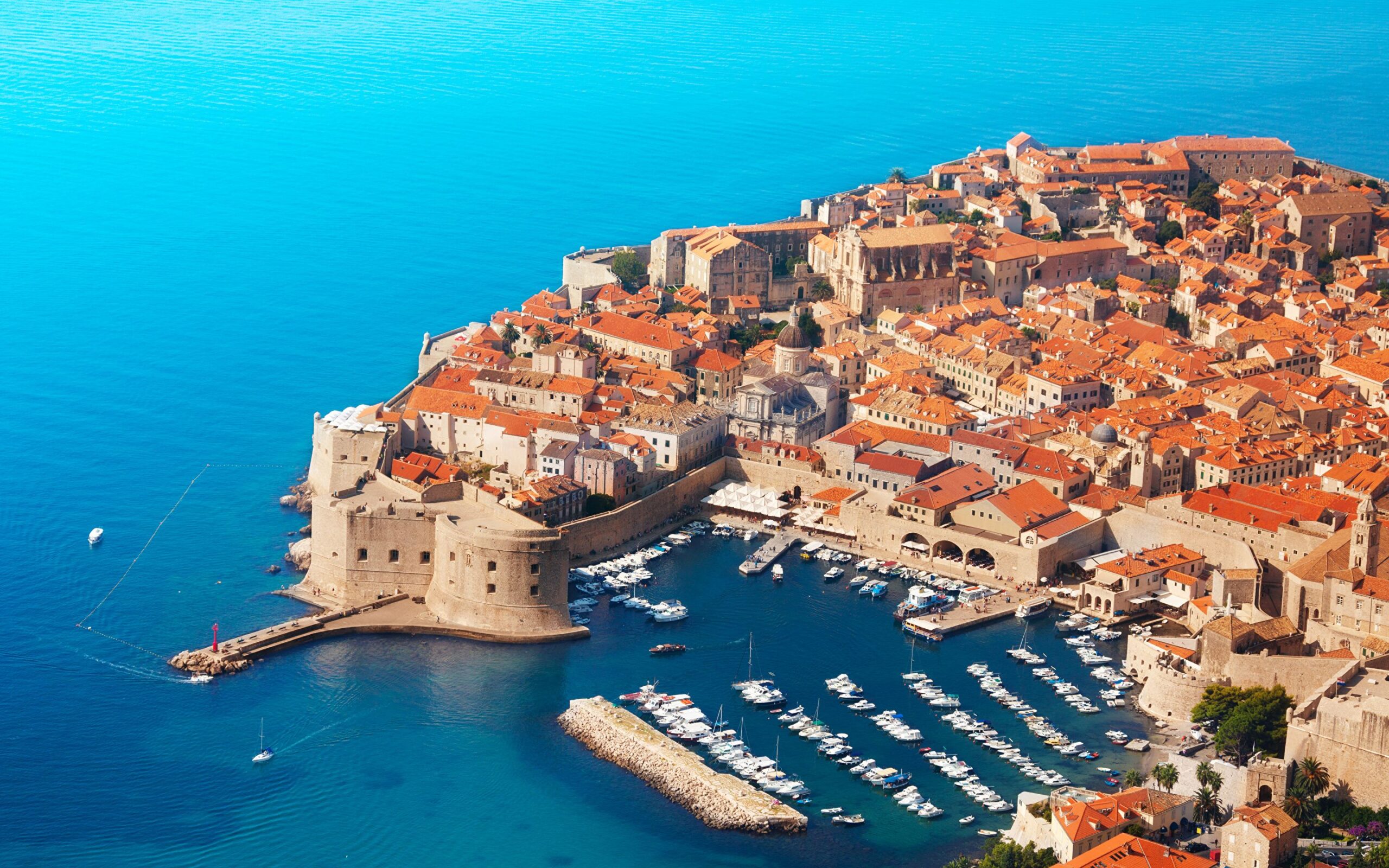 Wallpapers Croatia Dubrovnik Pier Coast powerboat From