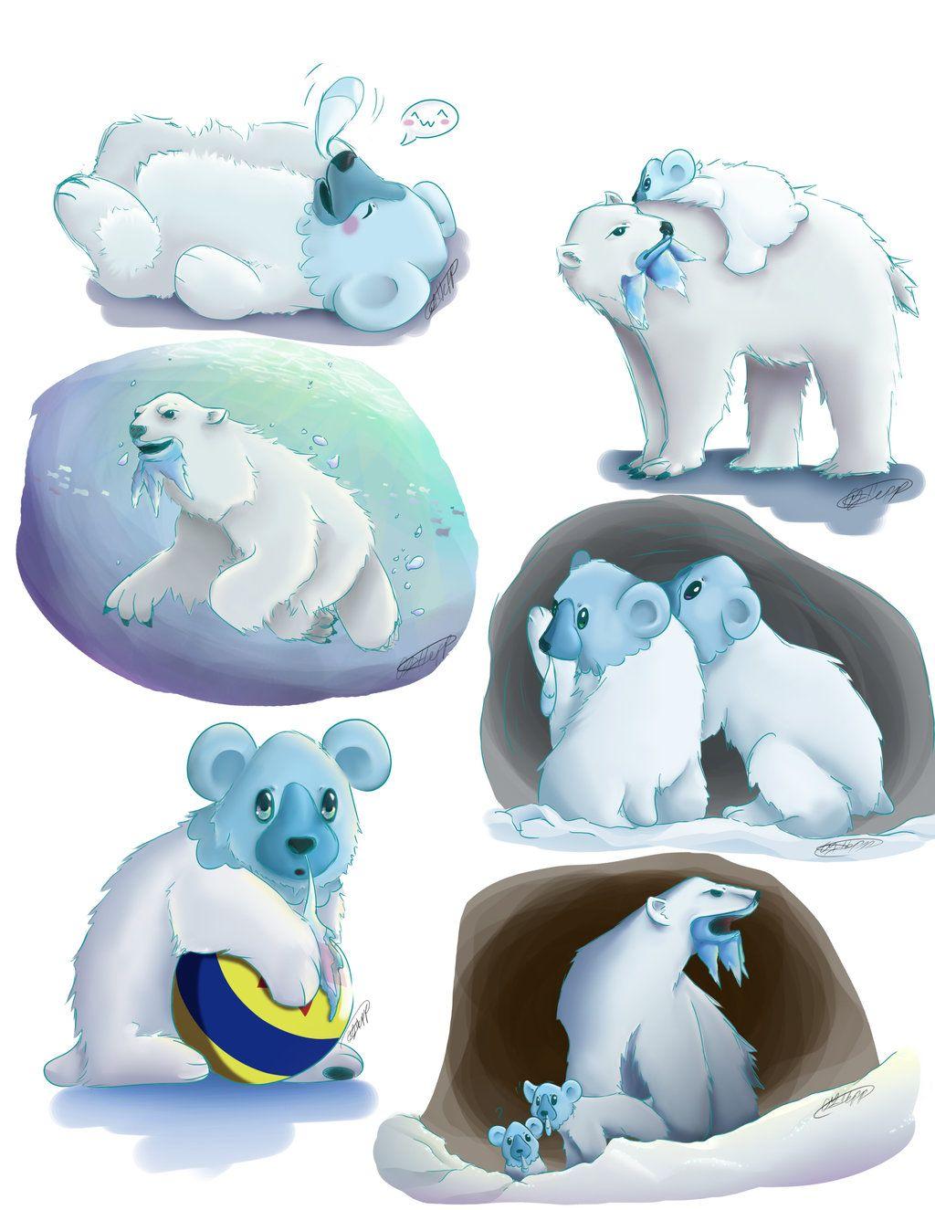Cubchoo Beartic Sketches by silberArt
